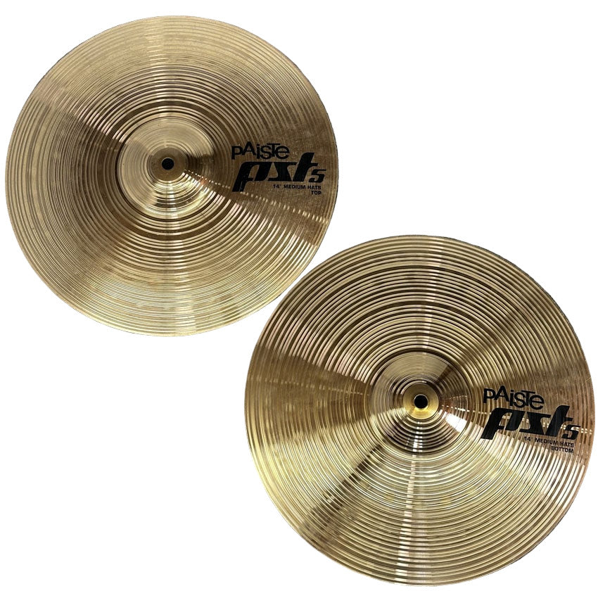 Used Paiste PST5 Medium Hi Hat Cymbals 14" - Good - Drum Center Of Portsmouth