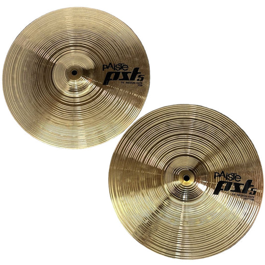 Used Paiste PST5 Medium Hi Hat Cymbals 14" - Good - Drum Center Of Portsmouth