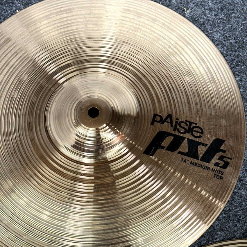 Used Paiste PST5 Medium Hi Hat Cymbals 14" - Good - Drum Center Of Portsmouth