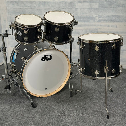 DW Collectors SonicPly 4pc Drum Set Black Ice w/Nickel Hw - Drum Center Of Portsmouth