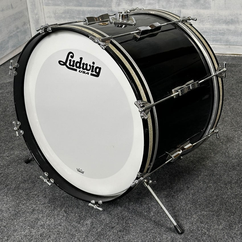 Used Vintage Ludwig Club Date 4pc Drum Set Gloss Black - Good - Drum Center Of Portsmouth