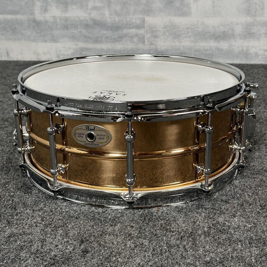 Used Pearl Sensitone Bronze Snare Drum 14x5.5 w/Tube Lugs - Very Good - Drum Center Of Portsmouth