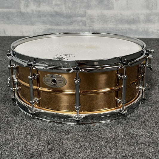 Used Pearl Sensitone Bronze Snare Drum 14x5.5 w/Tube Lugs - Very Good - Drum Center Of Portsmouth