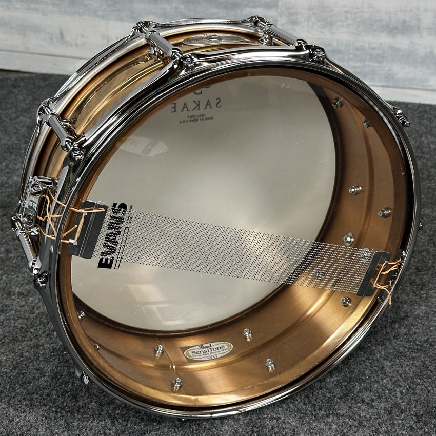 Used Pearl Sensitone Bronze Snare Drum 14x5.5 w/Tube Lugs - Very Good - Drum Center Of Portsmouth