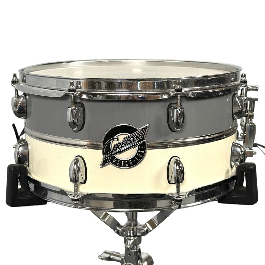 Used Gretsch Silver Series Retro-Luxe Snare Drum 14x6.5 Pewter/White - Fair - Drum Center Of Portsmouth