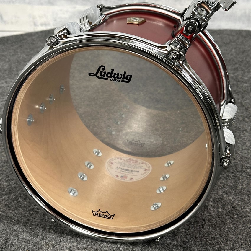 Used Ludwig Classic Maple 10x8 Diablo Red w/ Atlas Mount - Very Good - Drum Center Of Portsmouth