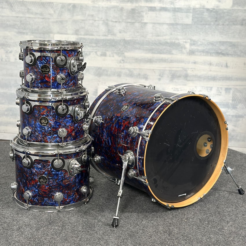 Used DW 4pc Maple Drum Set Electric Blue - Fair - Drum Center Of Portsmouth
