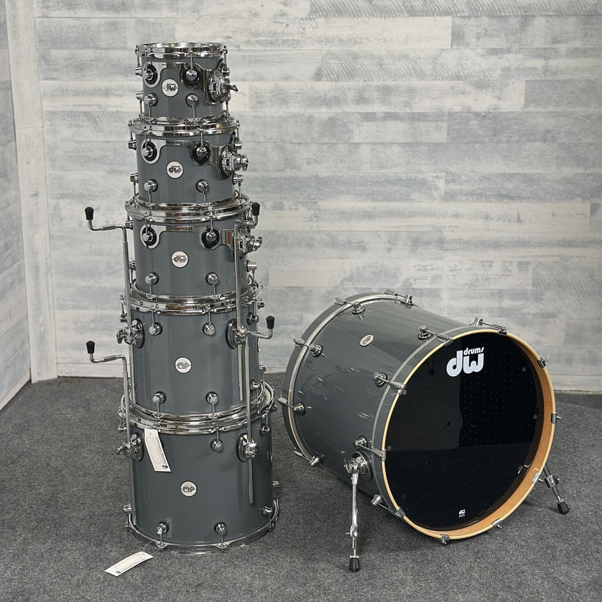 Used DW Design 6pc Drum Set Steel Gray - Good - Drum Center Of Portsmouth