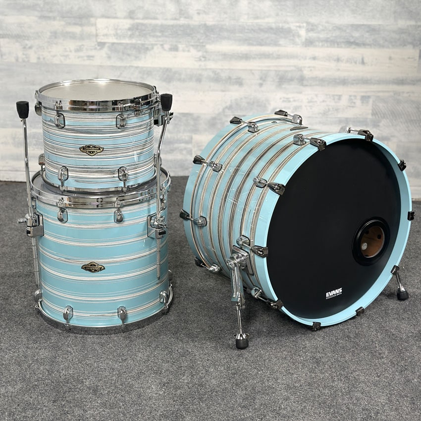 Used Tama Starclassic Walnut Birch 3pc Drum Set Arctic Blue Oyster - Good - Drum Center Of Portsmouth