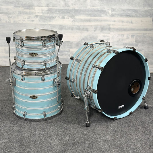 Used Tama Starclassic Walnut Birch 3pc Drum Set Arctic Blue Oyster - Good - Drum Center Of Portsmouth