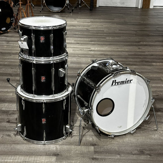 Used Vintage Premier 4pc Drum Set Black - Fair - Drum Center Of Portsmouth