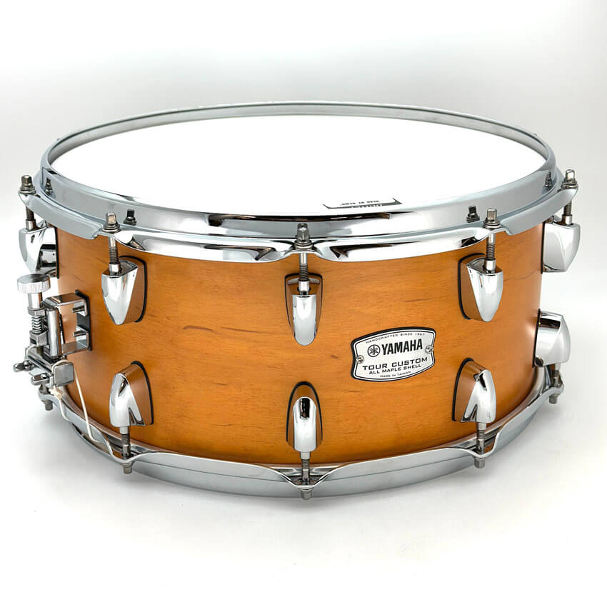 Used Yamaha Tour Custom Maple Snare Drum 14x6.5 Caramel Satin - Very Good - Drum Center Of Portsmouth