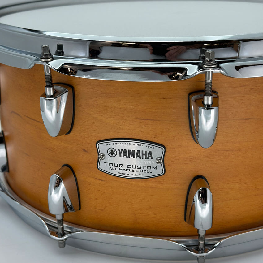 Used Yamaha Tour Custom Maple Snare Drum 14x6.5 Caramel Satin - Very Good - Drum Center Of Portsmouth