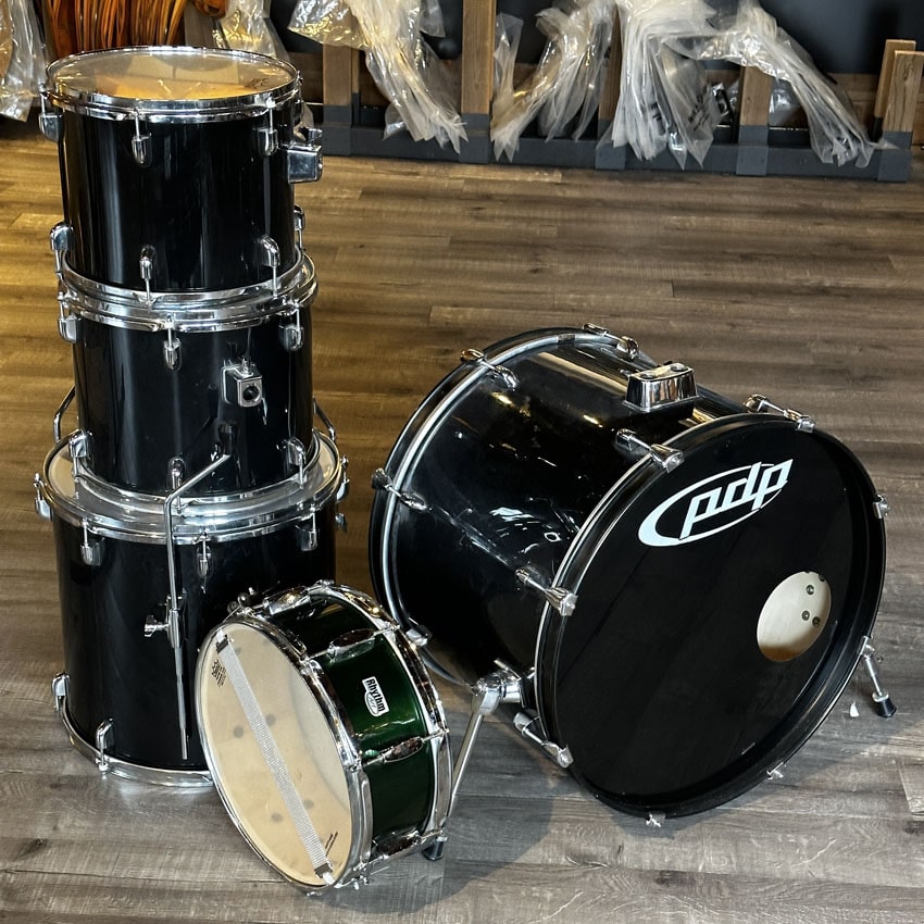 Used Misc 5pc Drumset Black Wrap - Good - Drum Center Of Portsmouth