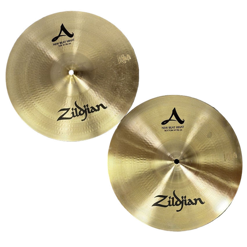 Used Zildjian A New Beat Hi Hat Cymbals 14" - Very Good - Drum Center Of Portsmouth