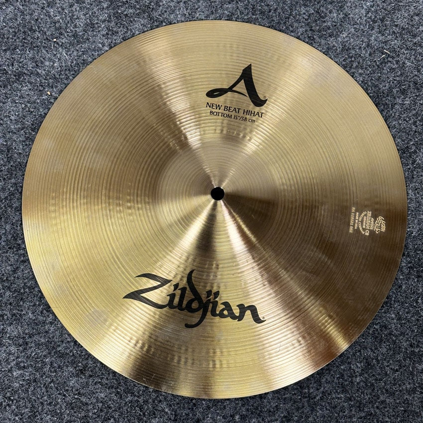 Used Zildjian A New Beat Hi Hat Cymbal Bottom 15" - Very Good - Drum Center Of Portsmouth