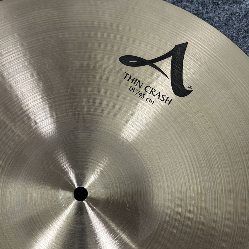 Used Zildjian A Thin Crash Cymbal 18" - Very Good - Drum Center Of Portsmouth