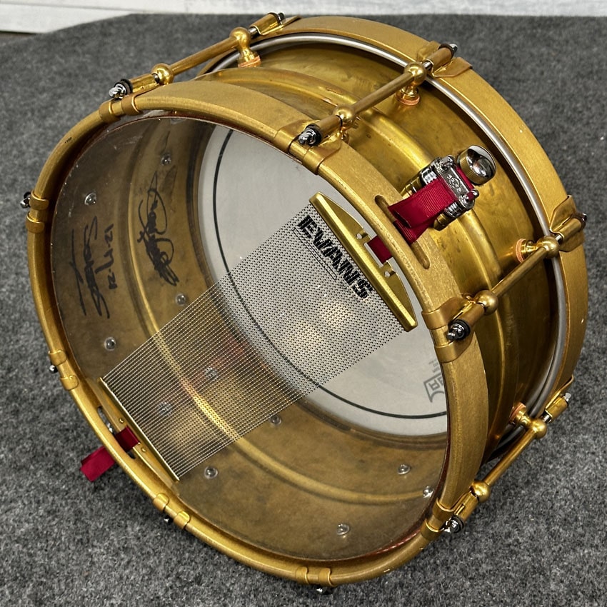 Used Dunnett Classic 2N Triple Brass Snare Drum 14x6.5 w/Hybrid Hoops - Good - Drum Center Of Portsmouth