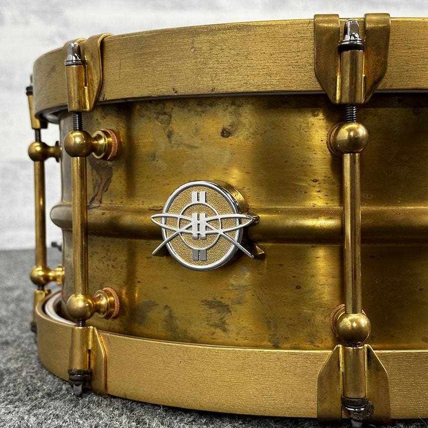 Used Dunnett Classic 2N Triple Brass Snare Drum 14x6.5 w/Hybrid Hoops - Good - Drum Center Of Portsmouth
