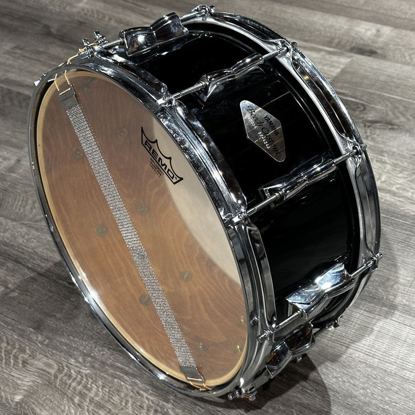 Used Yamaha Beech Custom 5pc Drum Set Black Lacquer - Good - Drum Center Of Portsmouth
