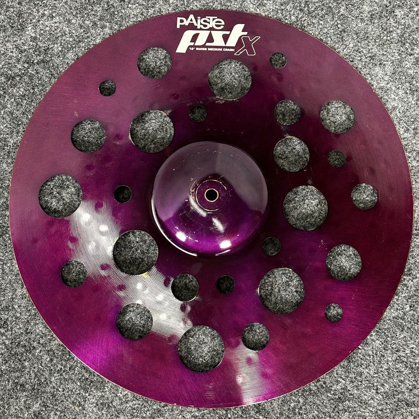 Used Paiste PSTX Swiss Medium Crash 18" Purple - Good - Drum Center Of Portsmouth