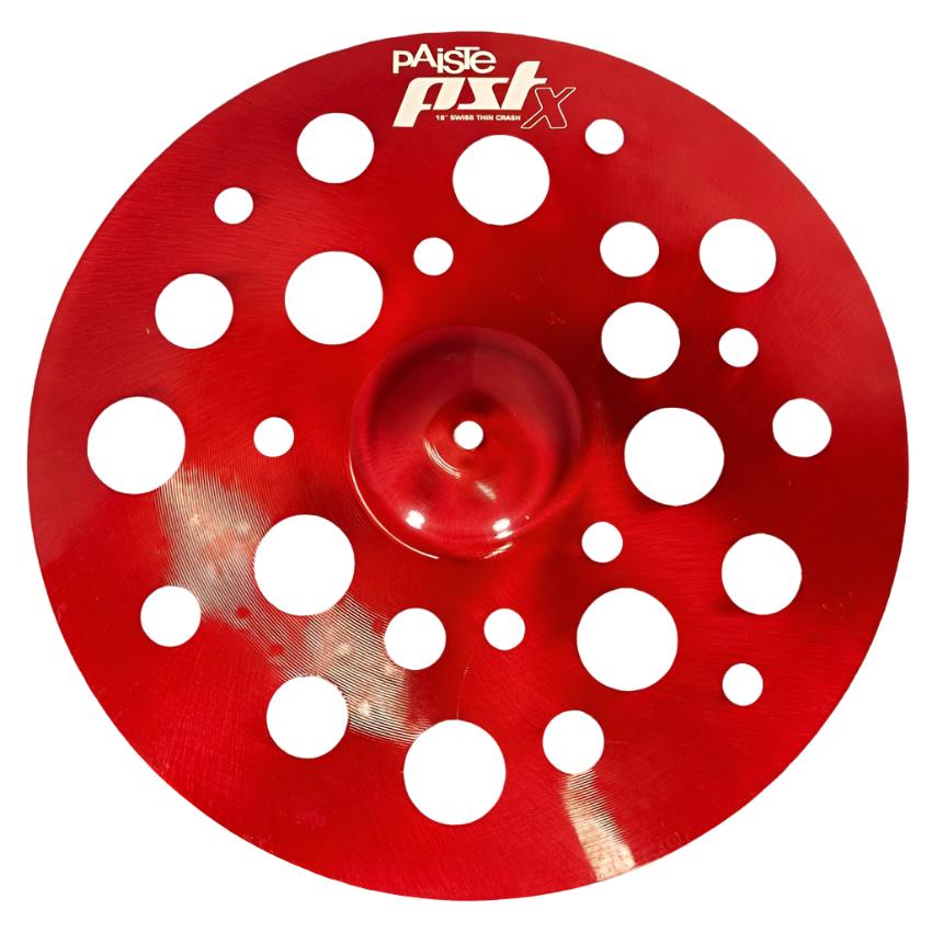 Used Paiste PSTX Swiss Thin Crash 18" Red - Good - Drum Center Of Portsmouth