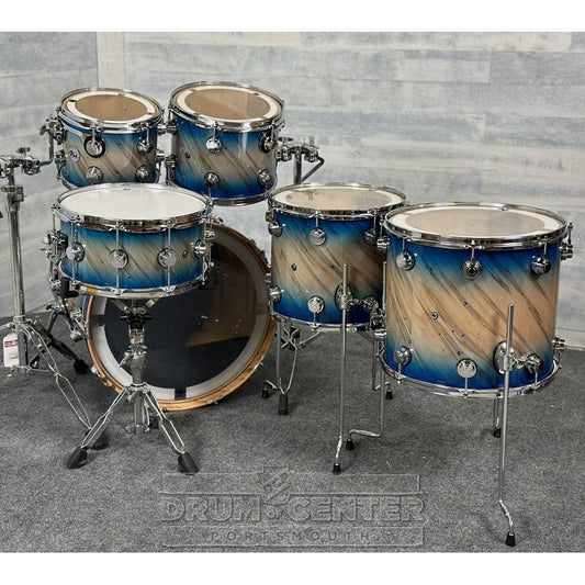 DW Collectors VLT 333 Maple 6pc Drum Set Carl Allen Blue Burst over Twisted Mineral Maple - Drum Center Of Portsmouth
