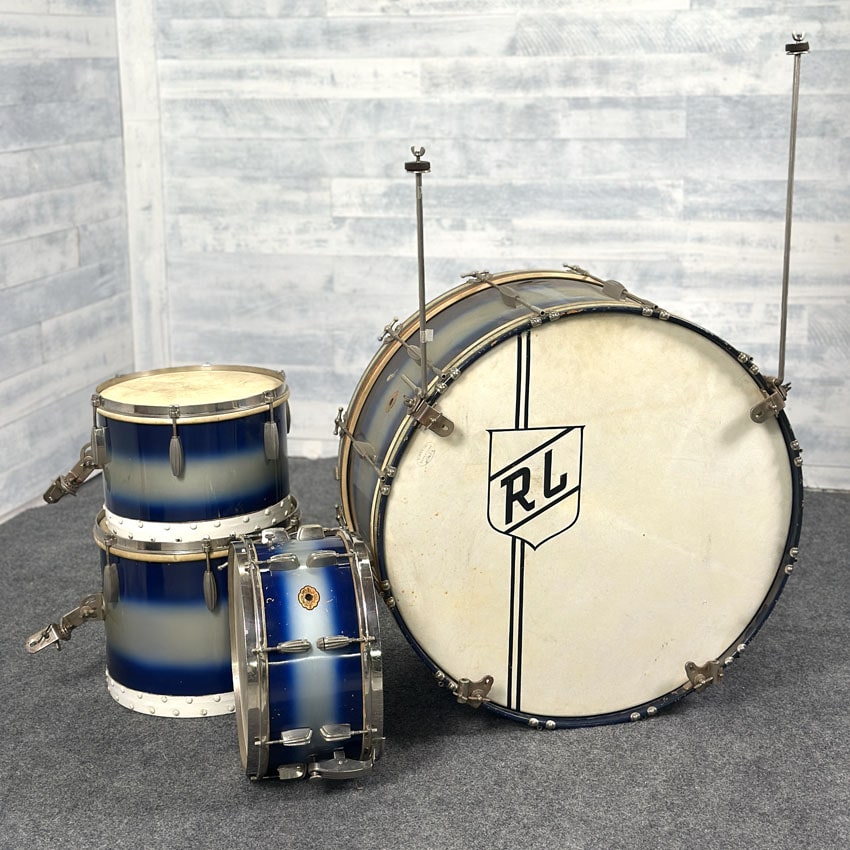 Used Vintage Slingerland Radio King 4pc Drum Set Blue Duco - Good - Drum Center Of Portsmouth