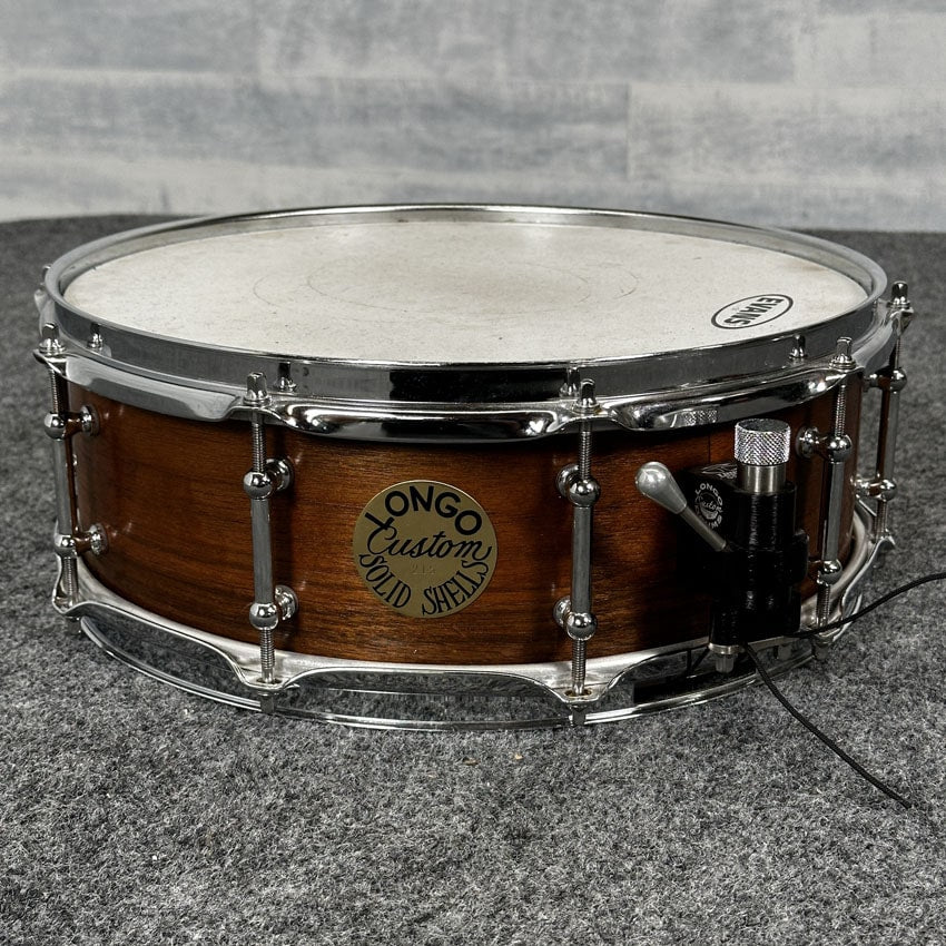 Used Longo Solid Ply Walnut Snare Drum 14x5 Satin Naural - Good - Drum Center Of Portsmouth