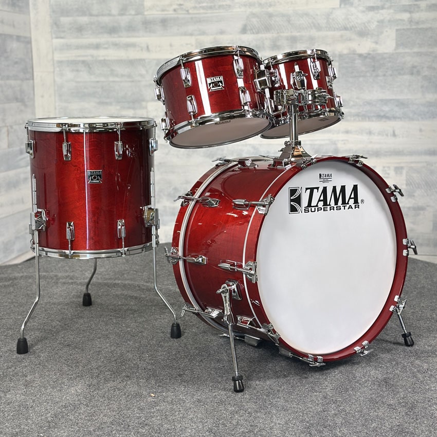 Used Tama 50th Limited Superstar Reissue 4pc Drum Set Cherry Wine - Very Good - Drum Center Of Portsmouth