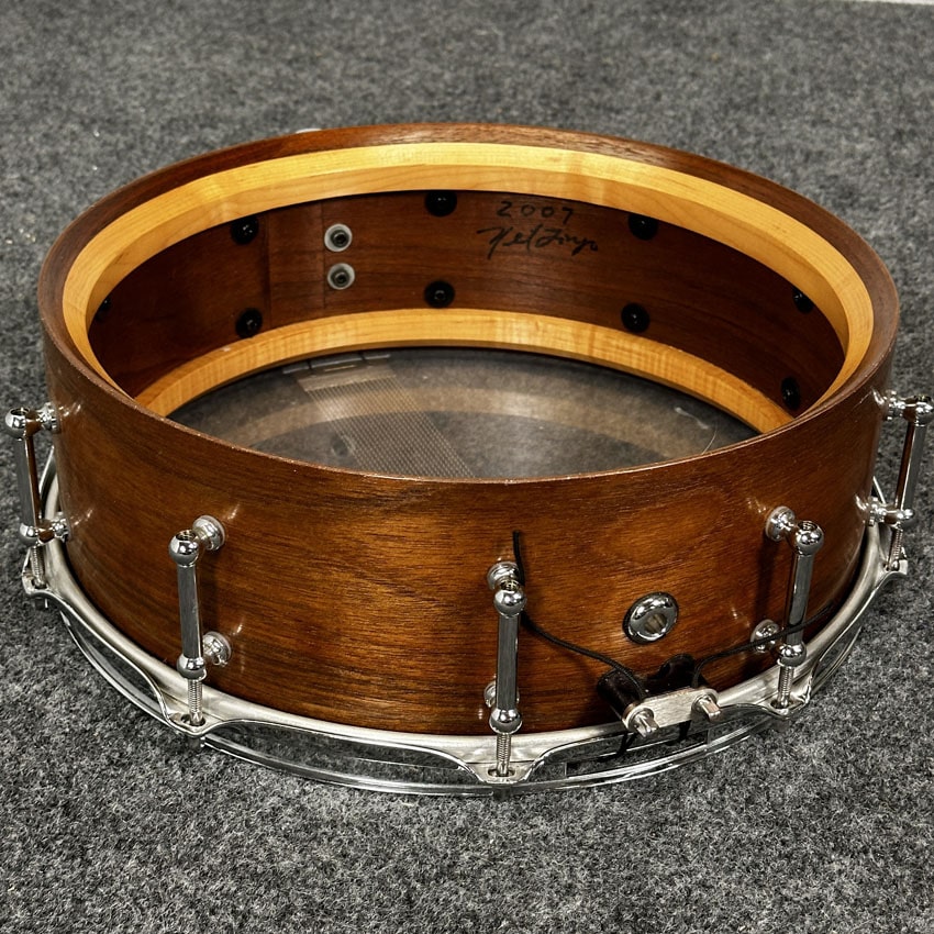Used Longo Solid Ply Walnut Snare Drum 14x5 Satin Naural - Good - Drum Center Of Portsmouth
