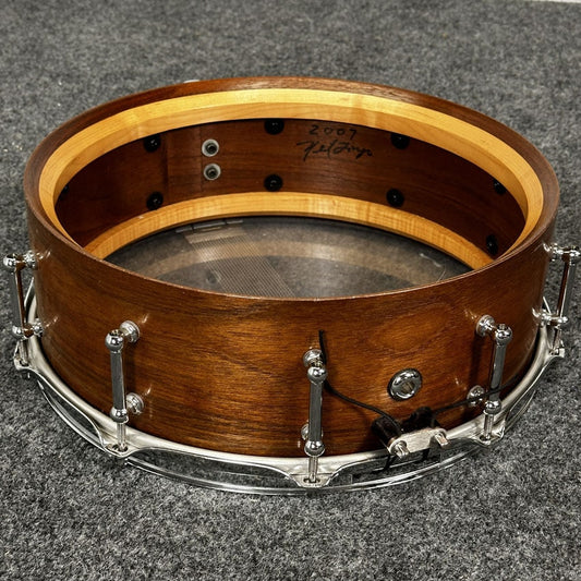 Used Longo Solid Ply Walnut Snare Drum 14x5 Satin Naural - Good - Drum Center Of Portsmouth