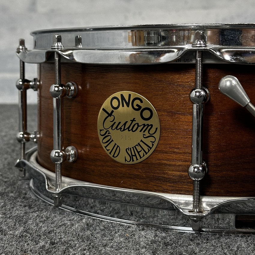 Used Longo Solid Ply Walnut Snare Drum 14x5 Satin Naural - Good - Drum Center Of Portsmouth