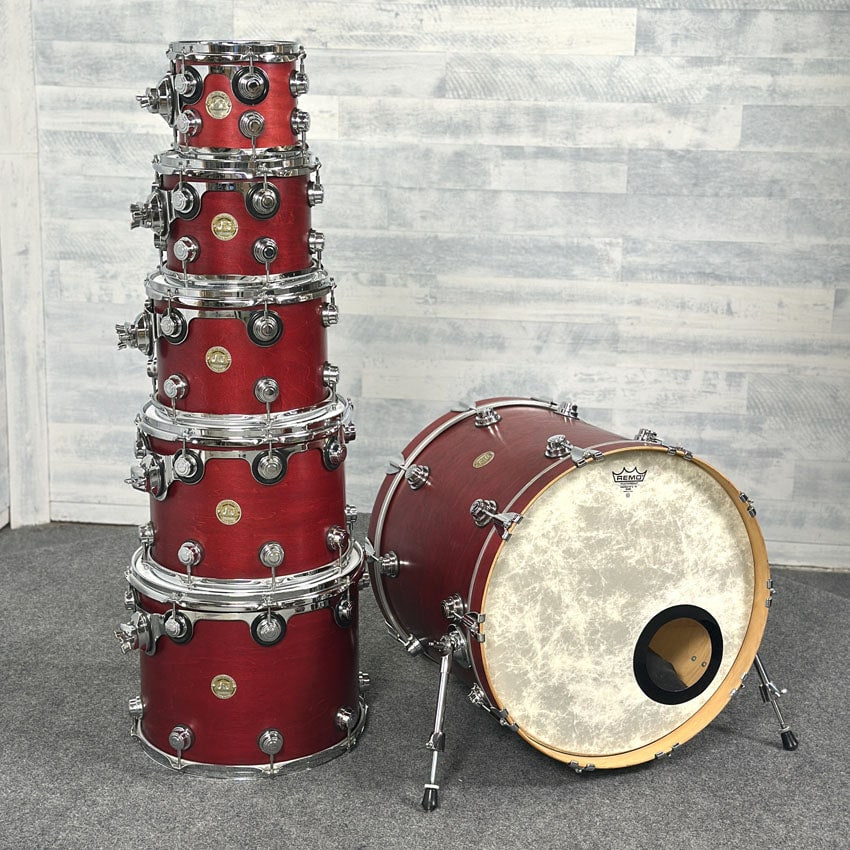 Used DW Collectors Maple 6pc Drum Set Satin Cherry Oil - Good - Drum Center Of Portsmouth