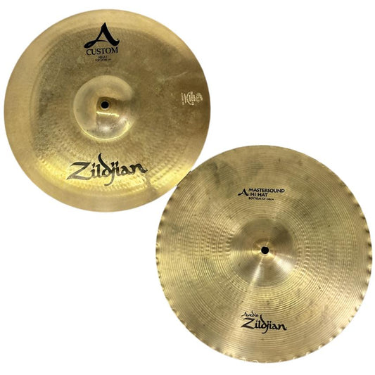 Used Zildjian A Custom Hi Hat Top w/A Mastersound Bottom 14" - Good - Drum Center Of Portsmouth