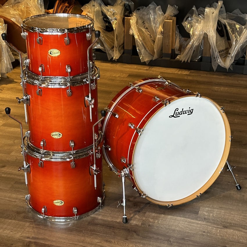 Used Ludwig Centennial Zep 4pc Drumset Gloss Cherry Burst - Good - Drum Center Of Portsmouth