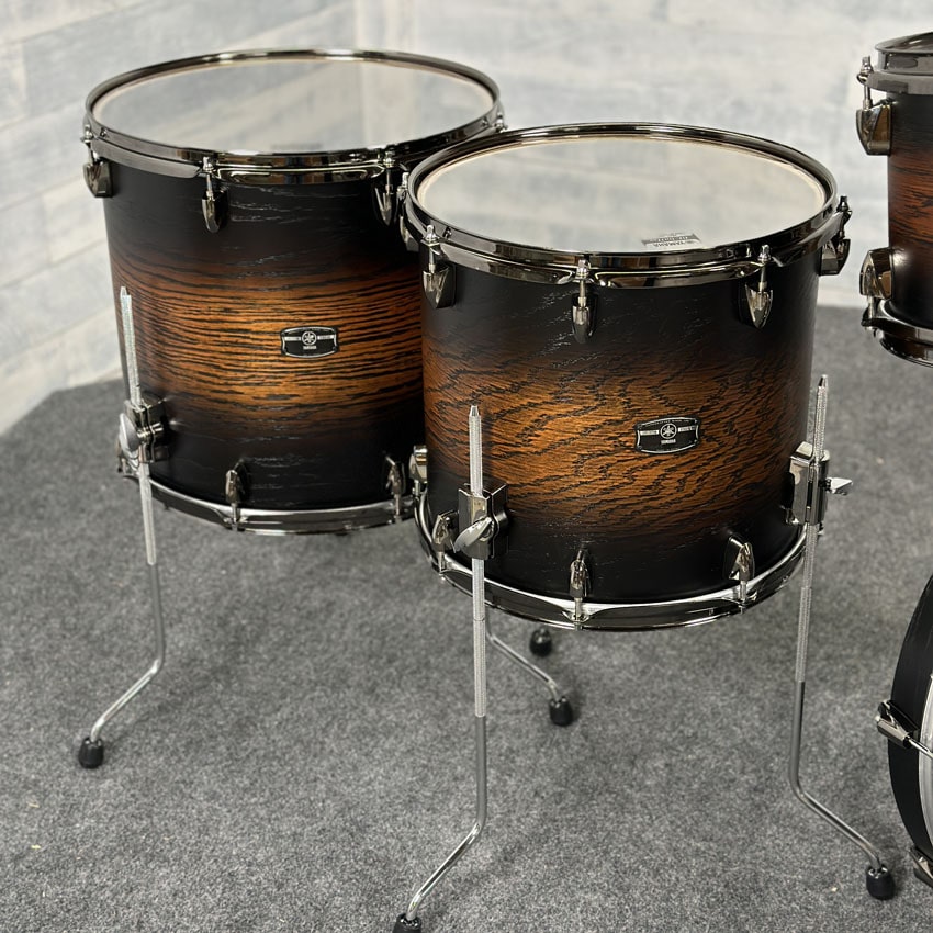 Used Yamaha Live Custom Hybrid Oak 5pc Drum Set Uzu Earth Sunburst - Drum Center Of Portsmouth