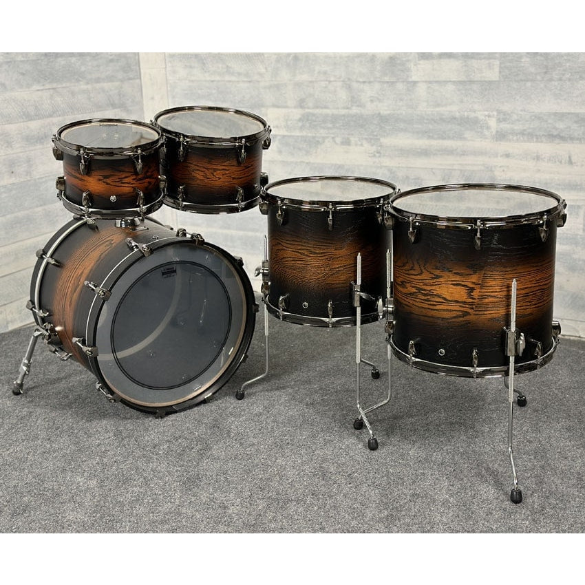 Used Yamaha Live Custom Hybrid Oak 5pc Drum Set Uzu Earth Sunburst - Drum Center Of Portsmouth