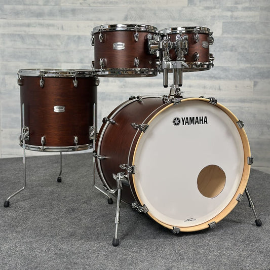 Used Yamaha Tour Custom Maple 4pc Drum Set w/22BD Chocolate Satin - Drum Center Of Portsmouth