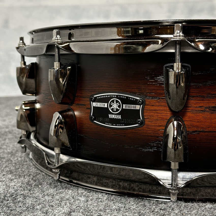 Used Yamaha Live Custom Hybrid Oak Snare Drum 14x5.5 Uzu Earth Sunburst - Drum Center Of Portsmouth