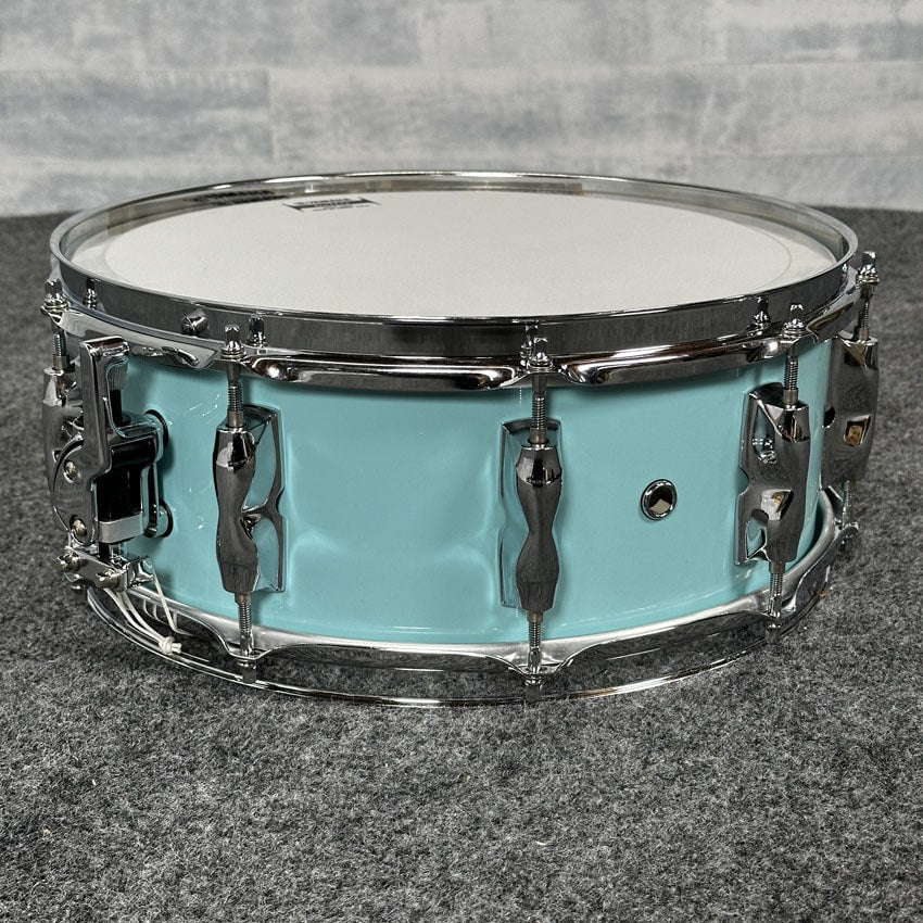 Used Yamaha Recording Custom Snare Drum 14x5.5 Surf Green - Drum Center Of Portsmouth