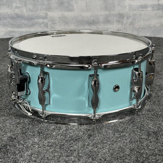 Used Yamaha Recording Custom Snare Drum 14x5.5 Surf Green - Drum Center Of Portsmouth