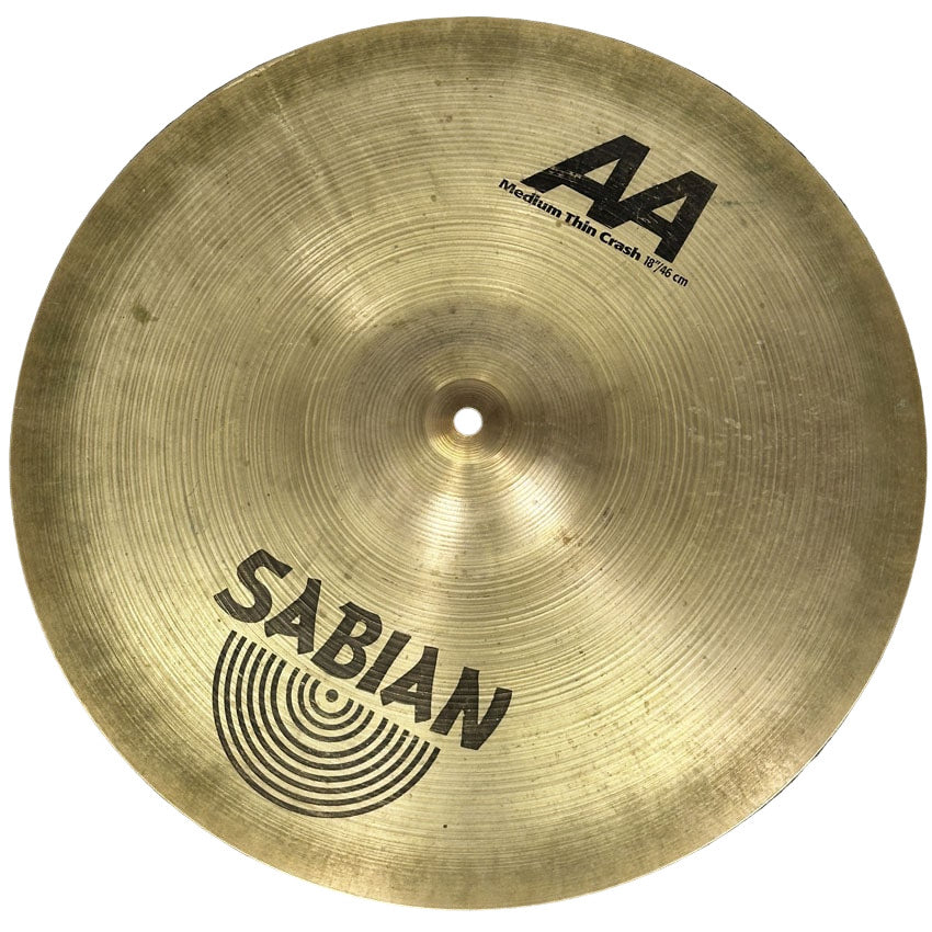 Used Sabian AA Medium Thin Crash Cymbal 18" - Good - Drum Center Of Portsmouth