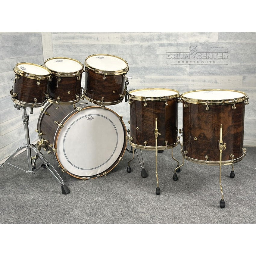 Pearl Masterworks Artisan 6pc Drum Set Natural Gloss Imbuia w/Gold Hw - Drum Center Of Portsmouth