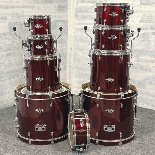 Used Pearl Export 9pc Drum Set Wine Red - Very Good - Drum Center Of Portsmouth