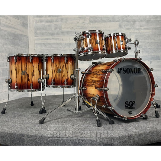 Sonor SQ2 Beech 5pc Drum Set Red Burst over African Marble Fade Gloss - Drum Center Of Portsmouth