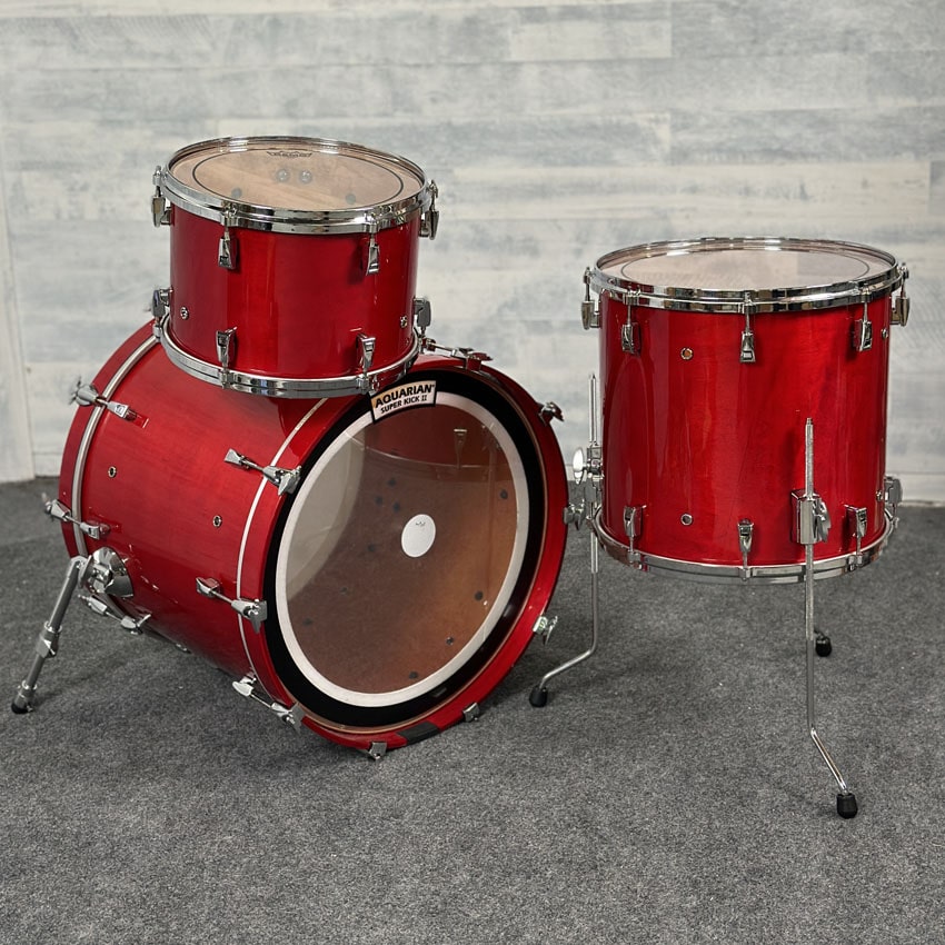 Used Yamaha Absolute Hybrid Maple 3pc Drum Set Red Autumn - Good - Drum Center Of Portsmouth