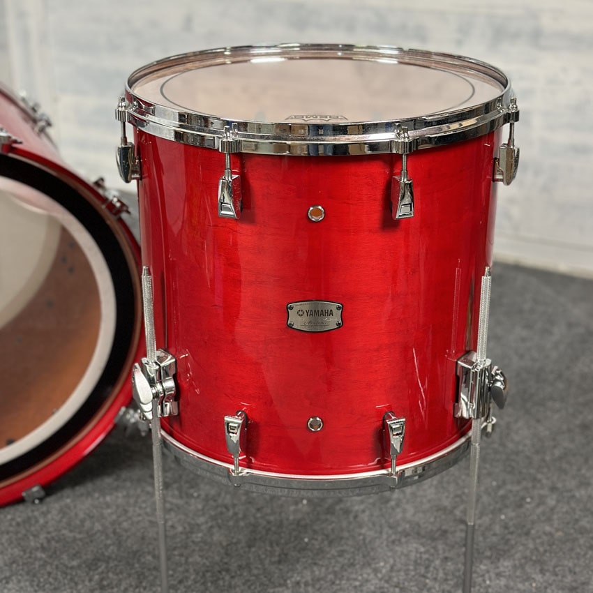 Used Yamaha Absolute Hybrid Maple 3pc Drum Set Red Autumn - Good - Drum Center Of Portsmouth