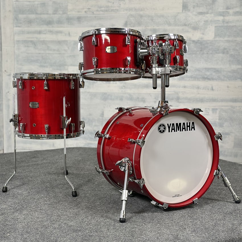 Used Yamaha Absolute Hybrid Maple 4pc Drum Set Red Autumn - Good - Drum Center Of Portsmouth