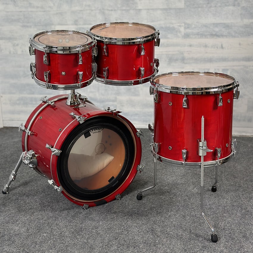 Used Yamaha Absolute Hybrid Maple 4pc Drum Set Red Autumn - Good - Drum Center Of Portsmouth